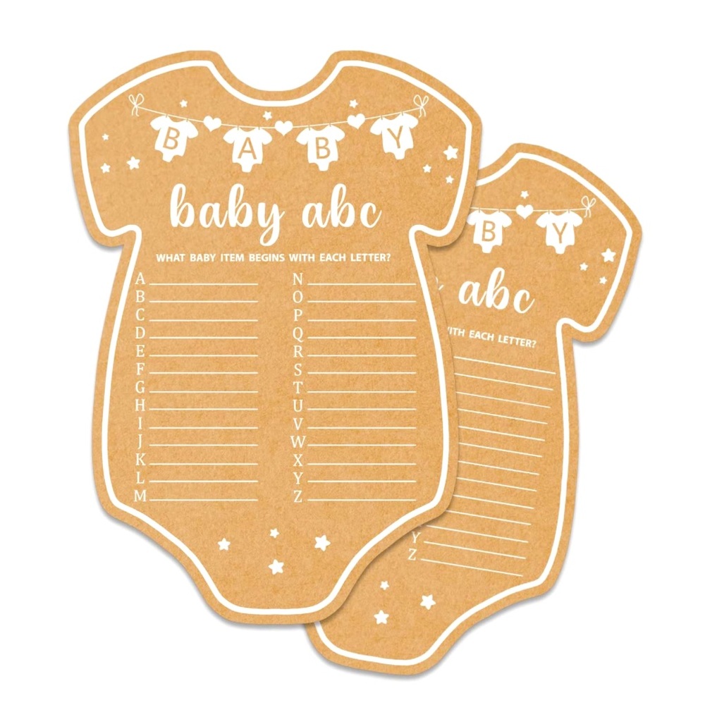 Baby Shower Kraft ABC Game Cards (Boy or Girl), 30 ct